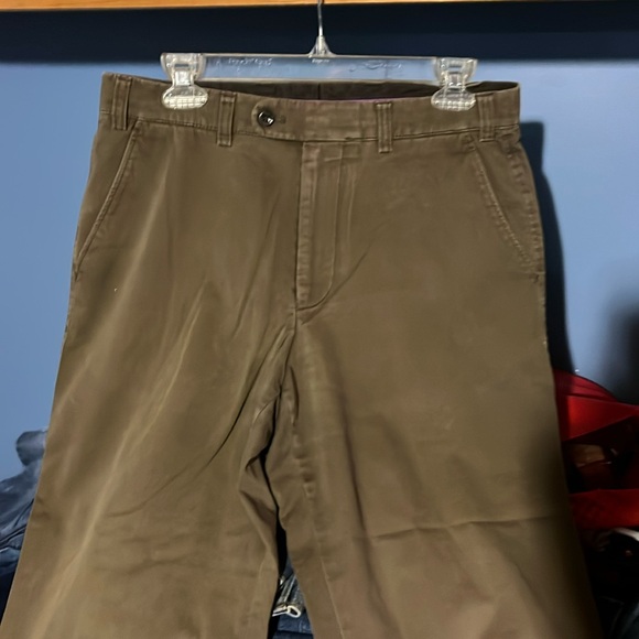 Hiltl Olive green PANTS Mens 32 SHORT LEGS German Design ZE600 chino Cotton Pant - Picture 4 of 16